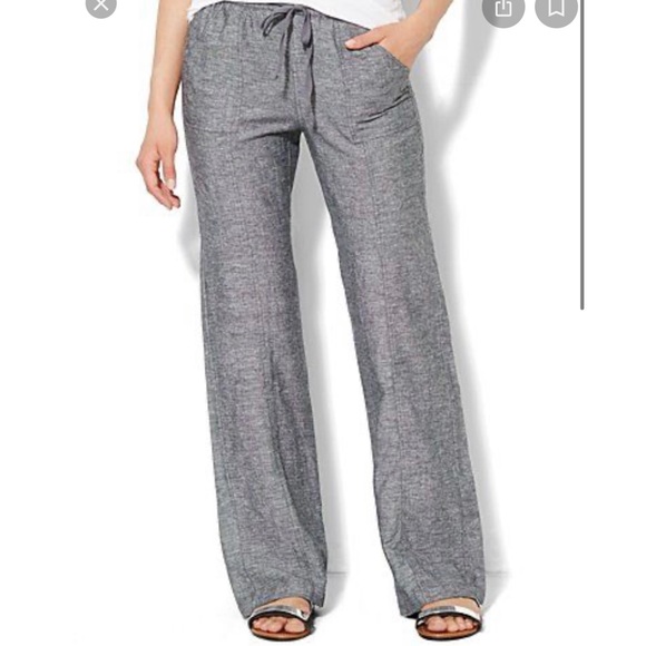 New York \u0026 Company Pants \u0026 Jumpsuits | New York \u0026 Company Streetwear Gray Linen Pants XL | Color: Gray | Size: XL | Callylise's Closet